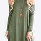 Cold-Shoulder Long Sleeve Round Neck Dress