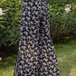 Floral Paperbag Waist Slit Ankle Wide Leg Pants