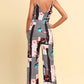 Printed Spaghetti Strap Tied Jumpsuit