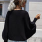 Horizontal Ribbing Dolman Sleeve Sweater