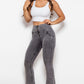 Zip Detail Flare Long Jeans