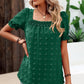 Swiss Dot Puff Sleeve Square Neck Blouse