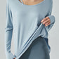Neck Detail Slit Sports Top