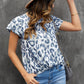 Leopard Layered Flutter Sleeve Tee Shirt