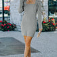 Ribbed Tie-Back Sweater Dress
