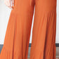 Tied Smocked Waist Tiered Culottes
