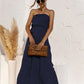 Strapless Tie Waist Tiered Maxi Dress