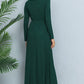 Long Sleeve Round Neck Maxi Dress with Pockets