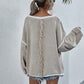 Dropped Shoulder Boat Neck Long Sleeve Sweater
