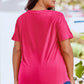 Ribbed Drop Shoulder Curved Hem Top