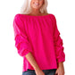 Gathered Detail Off-Shoulder Blouse