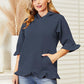 Ninexis Full Size Raglan Sleeve Ruffled Hoodie with Pocket