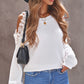 Lace Trim Cold-Shoulder Sweater