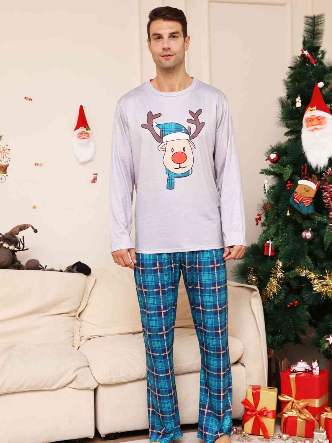 Full Size Rudolph Graphic Long Sleeve Top and Plaid Pants Set – Deals ...