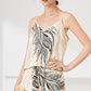 Satin Cami, Ruffle Hem Shorts Pajama Set