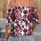 Floral Spaghetti Strap Cold-Shoulder Blouse
