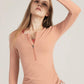 Half-Zip Drawstring Long Sleeve Sports Top