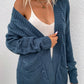 Cable-Knit Open Front Longline Cardigan
