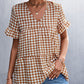 Gingham Flare Sleeve Babydoll Top