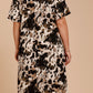 Plus Size Printed Flutter Sleeve Maxi Dress