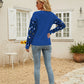 Printed Dropped Shoulder Round Neck Sweater