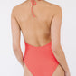 Striped Halter Neck Tassel One-Piece Swimsuit