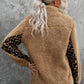 Animal Print Quarter-Zip Sherpa Sweatshirt