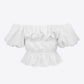 Square Neck Balloon Sleeve Cropped Blouse