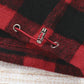 Plaid Half Zipper Drawstring Detail Hoodie