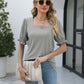 Square Neck Flounce Sleeve Top