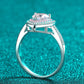 1 Carat Moissanite Heart 925 Sterling Silver Ring