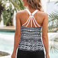 Printed V-Neck Tankini Top