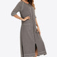 Zip Up Slit Night Dress with Pockets
