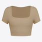 Square Neck Ribbed Crop Top