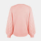 Openwork Balloon Sleeve Pullover Sweater