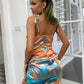 Tie-Dye Drawstring Ruched Cami Dress