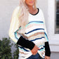Striped Round Neck Long Sleeve Top