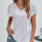 Leopard Striped V-Neck Tee Shirt