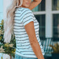 Striped Notched Neck T-Shirt