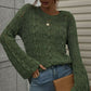 Openwork Dropped Shoulder Knit Top