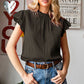 Textured Butterfly Sleeve Blouse