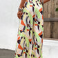 Printed Smocked Waist Wide Leg Pants