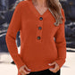 Half Button Long Sleeve Knit Top