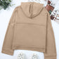 Quarter-Button Exposed Seam Dropped Shoulder Hoodie