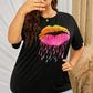 Plus Size Lip Graphic Tee Shirt