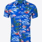 Tropical Print Button-Up Beach Shirt