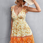 Bohemian Tie Shoulder Surplice Backless Dress