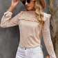 Ruffled Lace Mock Neck Blouse