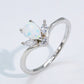 Modern Style Opal Platinum-Plated Ring