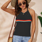 Rainbow Stripe Halter Neck Knit Tank